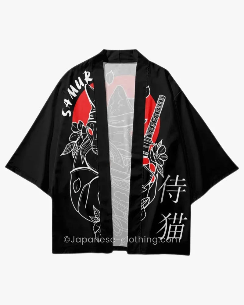 Samurai Cat Art Kimono